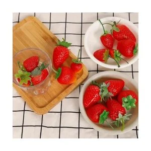 Happy Trees 30 piezas de fresas artificiales de varios_6