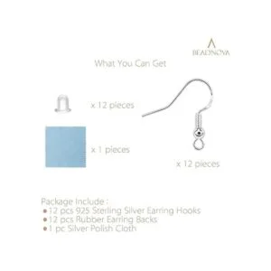 BEADNOVA Ganchos de plata de ley 925 12 piezas kit de_3