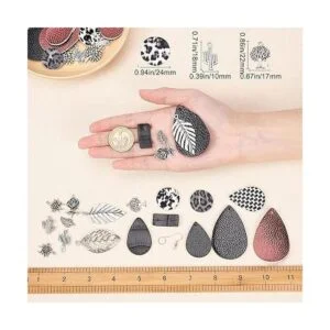 SUNNYCLUE DIY Make 10 pares de aretes redondos de cuero_3