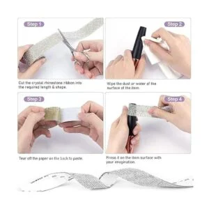 4 rollos de cinta autoadhesiva con diamantes de imitación_5