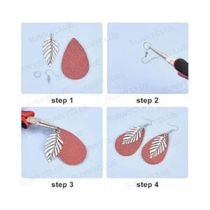 SUNNYCLUE DIY Make 10 pares de aretes redondos de cuero_4