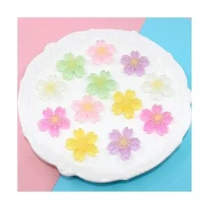 MSCFTFB 50 abalorios de resina de flores Sakura cuentas de_7