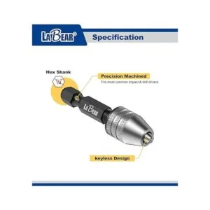 LABEAR Mini adaptador sin llave de taladro de pulgada de_3
