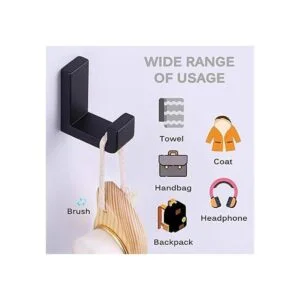 Gancho de toalla para bata color negro mate ángulo_5