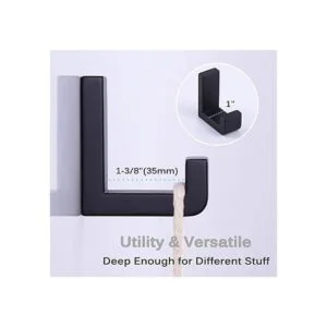 Gancho de toalla para bata color negro mate ángulo_7