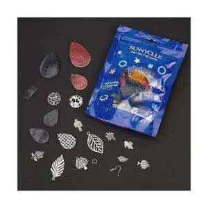 SUNNYCLUE DIY Make 10 pares de aretes redondos de cuero_7