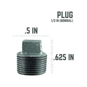 PIPE DCOR 12 pulg. Enchufe de hierro maleable negro_2