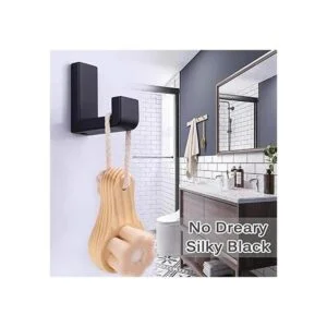 Gancho de toalla para bata color negro mate ángulo_4