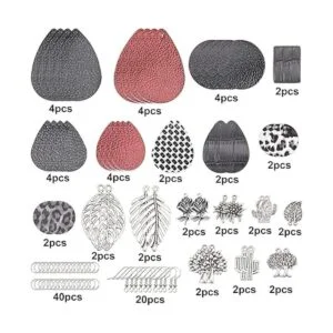 SUNNYCLUE DIY Make 10 pares de aretes redondos de cuero_2