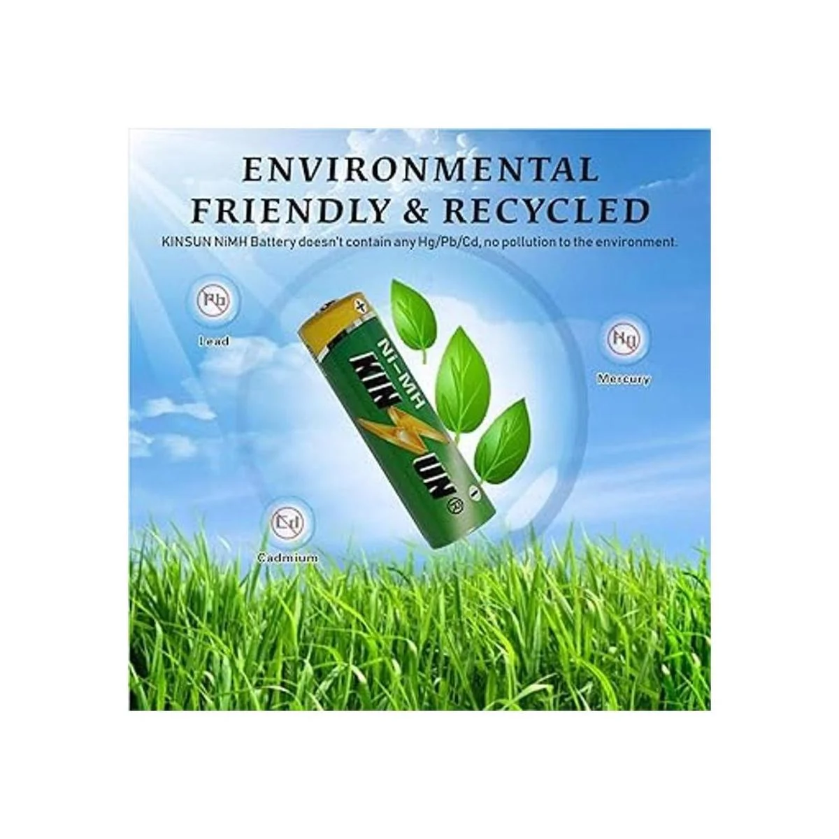 KINSUN Paquete de 8 baterías recargables de 12 V NiMH AA_6