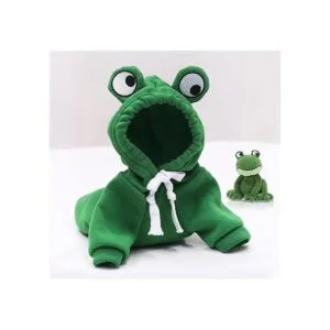 Frieyss Lindo suéter verde con capucha para perro disfraz_3