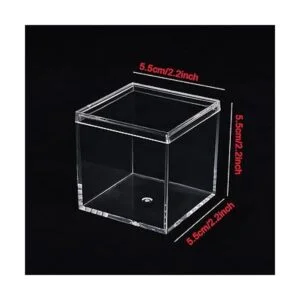 Dayaanee Caja pequeña de acrílico con tapa paquete de 2_3