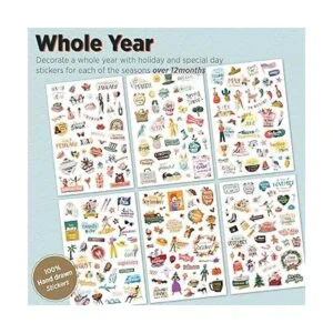 Calcomanías de agenda de temporada Happy Holiday Más de_4