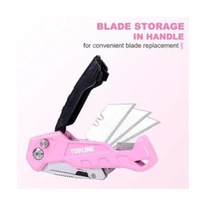 TOPLINE Cuchillo plegable rosa cortador de caja rosa_4