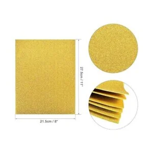 uxcell Hojas de espuma EVA con purpurina amarilla oscura_2
