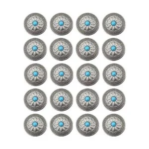 Duolai 20pcs Hebilla Imitación Azul Turquesa Flor_1