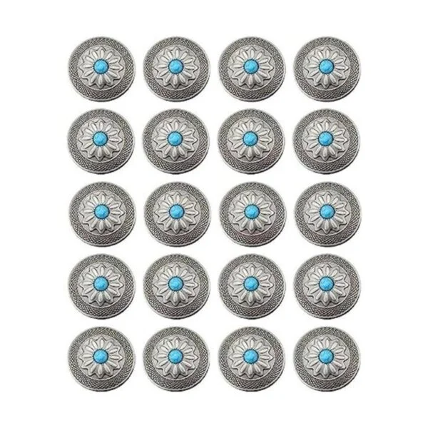 Duolai 20pcs Hebilla Imitación Azul Turquesa Flor_1