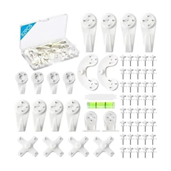 Kit para colgar imágenes 62 ganchos de pared dura para_1