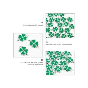 ABOOFAN 50 colgantes de trébol de cuatro hojas con forma_4