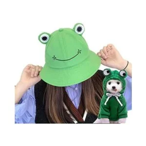 Frieyss Lindo suéter verde con capucha para perro disfraz_6