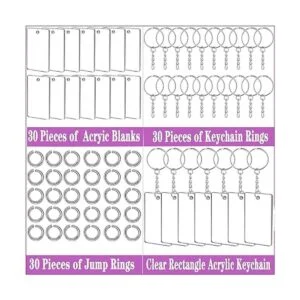 ArtCute 90 llaveros de acrílico transparente rectangulares_3
