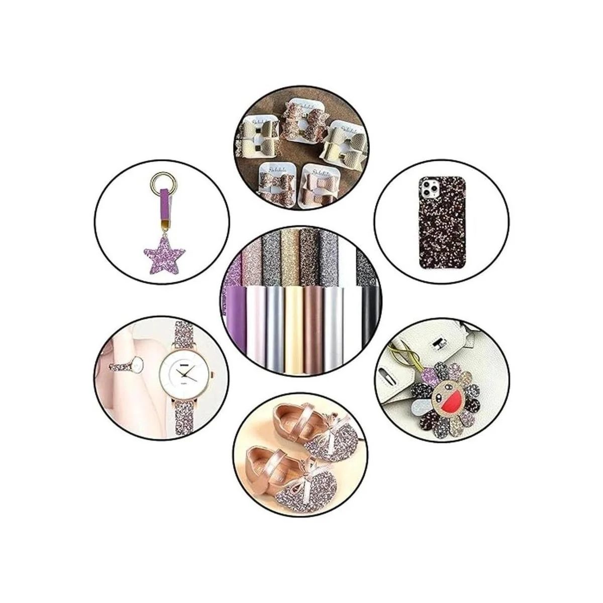 Picheng Juego de 16 hojas de cuero sintético sintético_5