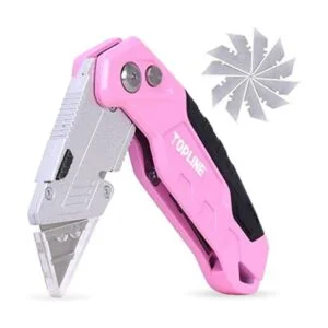 TOPLINE Cuchillo plegable rosa cortador de caja rosa_1