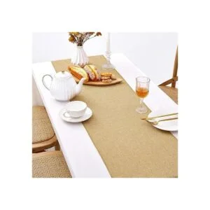 Caminos de mesa de arpillera 2 piezas de 13 x 84_2