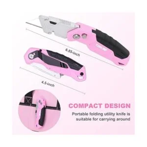 TOPLINE Cuchillo plegable rosa cortador de caja rosa_5