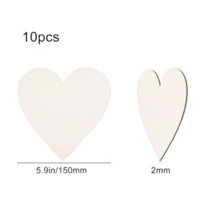 GORGECRAFT 10 piezas de recortes de corazón de madera de_2