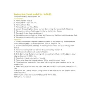 K0650 Kit de anillo de compresión para Craftsman Black y_7