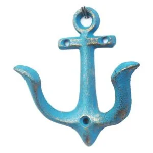 Realideas Perchero de pared con diseño de ancla náutica_2