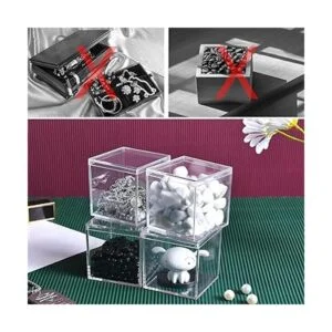 Dayaanee Caja pequeña de acrílico con tapa paquete de 2_7