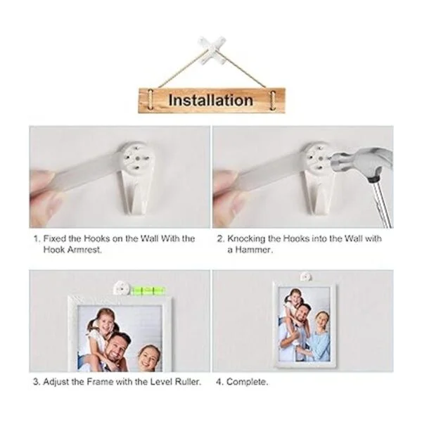 Kit para colgar imágenes 62 ganchos de pared dura para_5