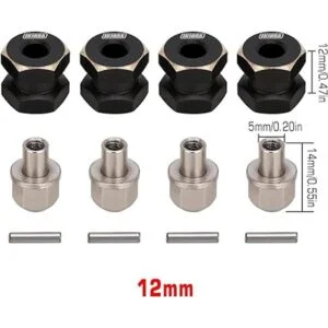 INJORA Hub hexagonal RC de 0.472 in con ruedas de latón_5