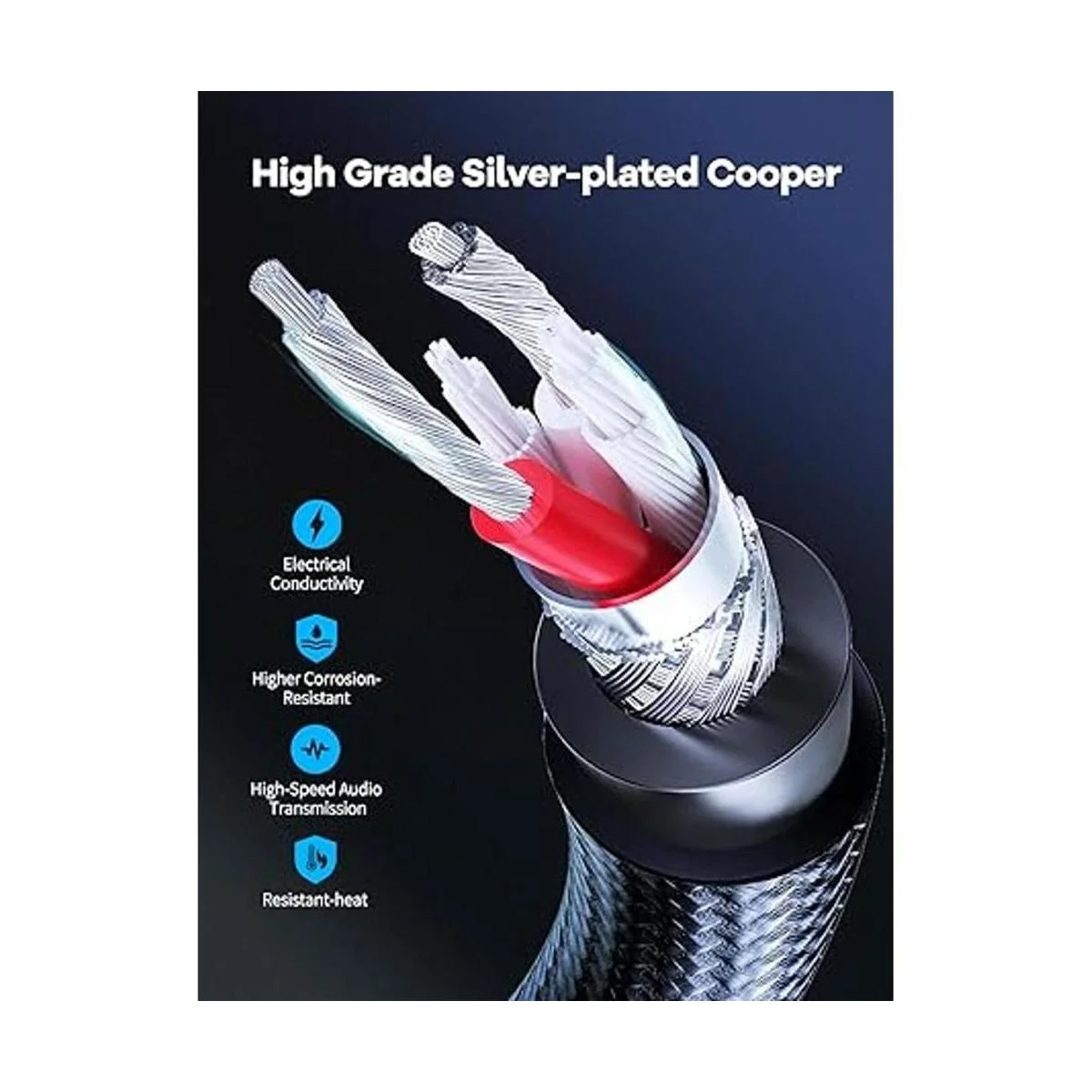 VIOY Cable de audio RCA de 14 a doble 6 pies carcasa_3