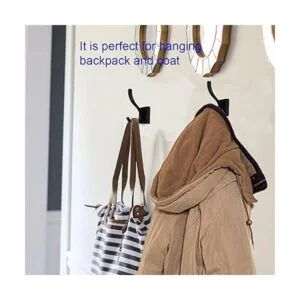 HOWMAX Soporte para toallas de mano color negro ganchos_4