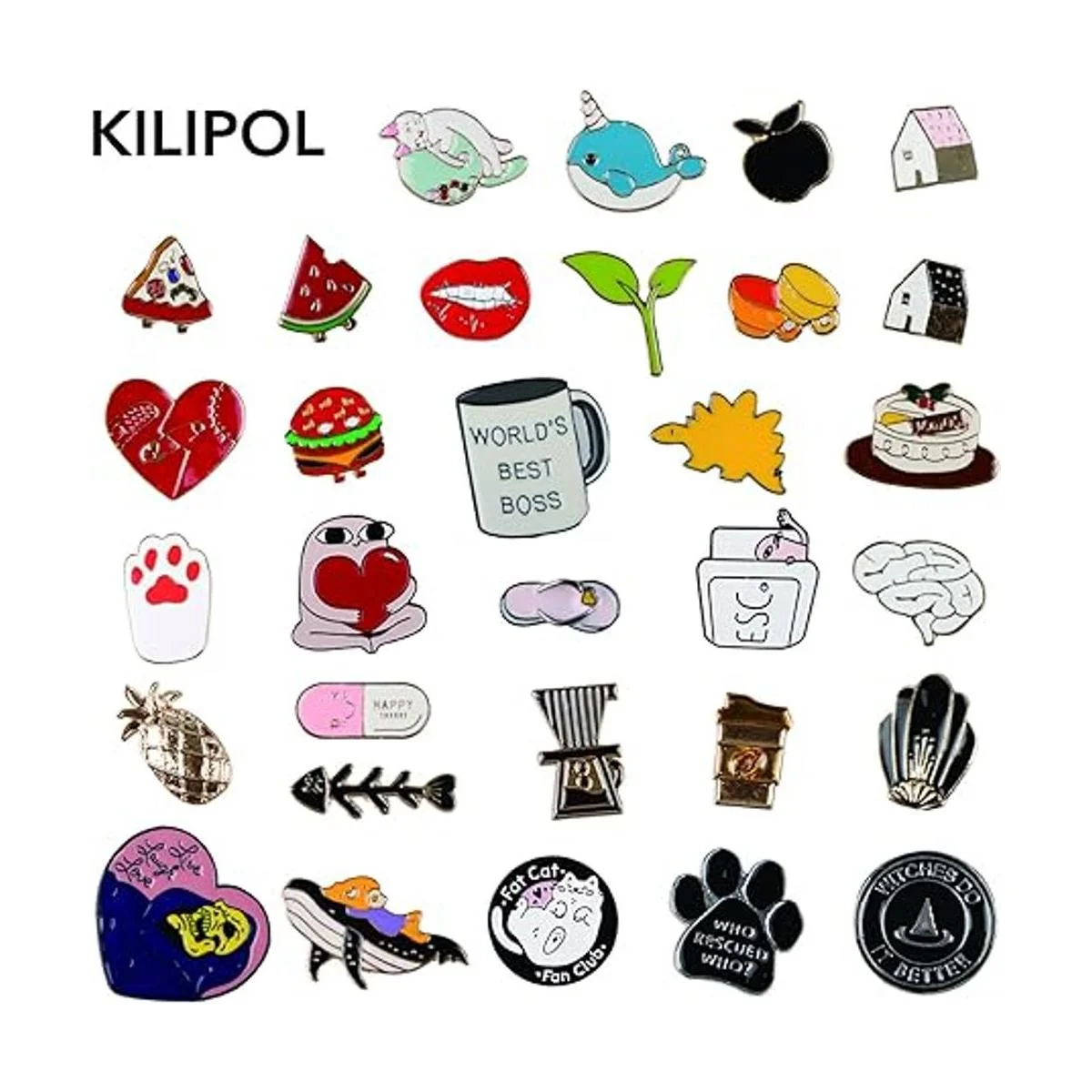 Juego de 20 broches de esmalte mixto a granel Decoración_2