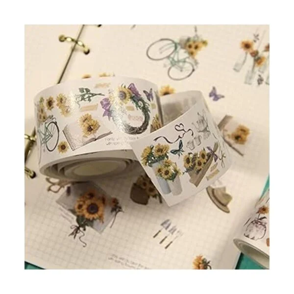 Juego de 2 rollos de cinta adhesiva decorativa de girasol_6