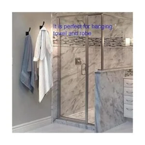 HOWMAX Soporte para toallas de mano color negro ganchos_2