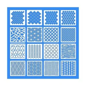 16 plantillas geométricas reutilizables de pintura de arte_5