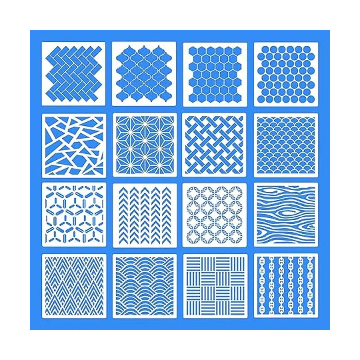 16 plantillas geométricas reutilizables de pintura de arte_5