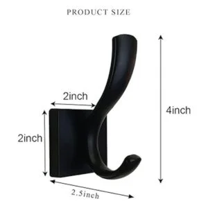 HOWMAX Soporte para toallas de mano color negro ganchos_5