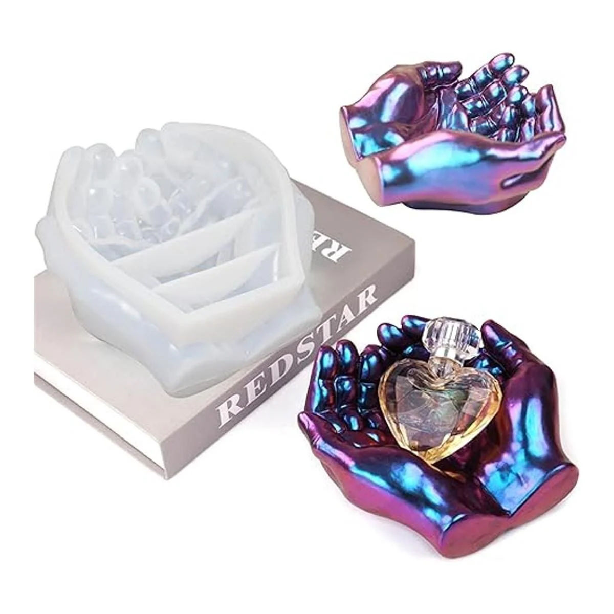 1 pieza de forma de mano silicona molde de dos manos_6