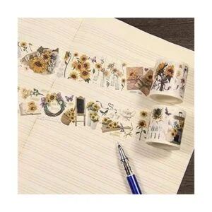 Juego de 2 rollos de cinta adhesiva decorativa de girasol_3