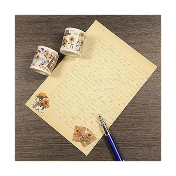 Juego de 2 rollos de cinta adhesiva decorativa de girasol_4