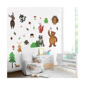DEKOSH Calcomanías de pared con árbol y animales para_3