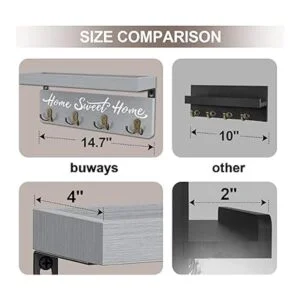 buways Soporte para llaves y correo de madera con 4_6