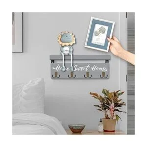 buways Soporte para llaves y correo de madera con 4_4