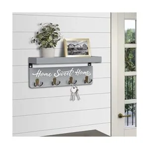 buways Soporte para llaves y correo de madera con 4_2